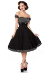 schulterfreies Swing-Kleid schwarz/weiß von Belsira kaufen - Fesselliebe