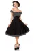 schulterfreies Swing-Kleid schwarz/weiß von Belsira