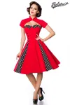 Vintage-Kleid mit Bolero rot/schwarz/weiß von Belsira kaufen - Fesselliebe