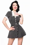 Retro-Jumpsuit schwarz/weiß von Belsira kaufen - Fesselliebe