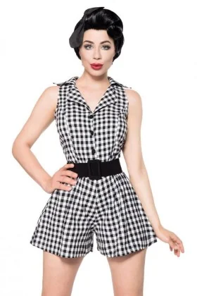 Retro-Jumpsuit schwarz/weiß von Belsira