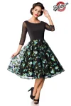 Premium besticktes Vintage-Swingkleid schwarz/blau von Belsira kaufen - Fesselliebe