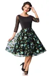 Premium besticktes Vintage-Swingkleid schwarz/blau von Belsira kaufen - Fesselliebe