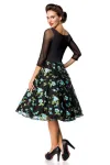 Premium besticktes Vintage-Swingkleid schwarz/blau von Belsira kaufen - Fesselliebe