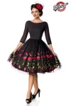 besticktes Premium Vintage Swingkleid schwarz von Belsira kaufen - Fesselliebe