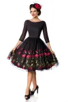 besticktes Premium Vintage Swingkleid schwarz von Belsira kaufen - Fesselliebe