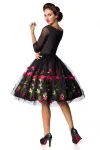 besticktes Premium Vintage Swingkleid schwarz von Belsira kaufen - Fesselliebe