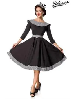 Premium Vintage Swing-Kleid schwarz/weiß von Belsira kaufen - Fesselliebe