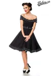 schulterfreies Swing-Kleid mit Gürtel schwarz von Belsira kaufen - Fesselliebe