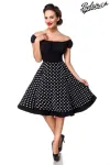 schulterfreies Swing-Kleid schwarz/weiß von Belsira kaufen - Fesselliebe