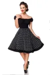 schulterfreies Swing-Kleid schwarz/weiß von Belsira kaufen - Fesselliebe