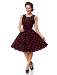 Kleid mit Dots schwarz/rot von Belsira kaufen - Fesselliebe