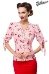 Bluse mit Kirschenmuster rosa von Belsira kaufen - Fesselliebe