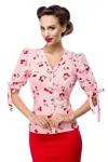 Bluse mit Kirschenmuster rosa von Belsira kaufen - Fesselliebe