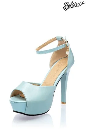 Retro Riemchen-Pumps hellblau von Belsira