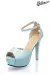 Retro Riemchen-Pumps hellblau von Belsira