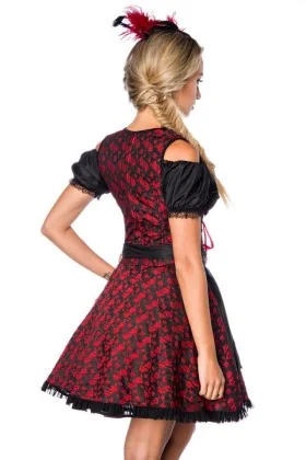 Premium Dirndl mit Bluse rot/schwarz von Dirndline