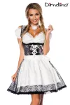 Premium Dirndl mit Bluse silber/weiß/schwarz von Dirndline kaufen - Fesselliebe