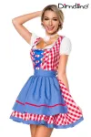 Traditionelles Minidirndl rot/blau/weiß von Dirndline kaufen - Fesselliebe