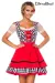 Traditionelles Minidirndl schwarz/weiß/rot von Dirndline