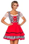 Traditionelles Minidirndl schwarz/weiß/rot von Dirndline kaufen - Fesselliebe