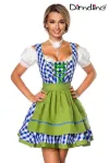 Traditionelles Minidirndl blau/grün/weiß von Dirndline kaufen - Fesselliebe