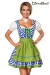 Traditionelles Minidirndl blau/grün/weiß von Dirndline