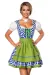 Traditionelles Minidirndl blau/grün/weiß von Dirndline