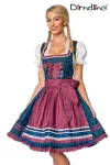 Premium Dirndl blau/dunkelrot von Dirndline kaufen - Fesselliebe