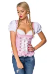 Trachtenmieder mit integrierten Push-up rosa/weiß von Dirndline kaufen - Fesselliebe