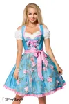 Dirndl mit Blumenschürze blau/pink von Dirndline kaufen - Fesselliebe