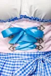 Romantisches Unterbrustdirndl rosa/blau von Dirndline kaufen - Fesselliebe