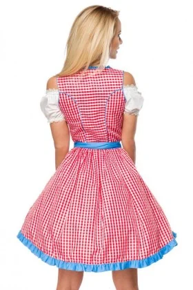 Traditionelles Karodirndl rot/blau/weiß von Dirndline