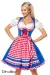 Unterbrustdirndl mit Karoschürze blau/rot/weiß von Dirndline