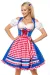 Unterbrustdirndl mit Karoschürze blau/rot/weiß von Dirndline