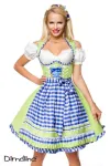 Unterbrustdirndl mit Karoschürze grün/blau/weiß von Dirndline kaufen - Fesselliebe