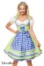 Unterbrustdirndl mit Karoschürze grün/blau/weiß von Dirndline