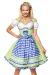 Unterbrustdirndl mit Karoschürze grün/blau/weiß von Dirndline