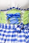 Unterbrustdirndl mit Karoschürze grün/blau/weiß von Dirndline kaufen - Fesselliebe