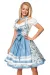 Romatisches Blümchen-Dirndl weiß/blau von Dirndline