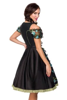 Dirndl inkl. Spitzenbluse schwarz/grün von Dirndline