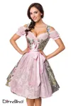 Premium Brokat-Dirndl inkl. Bluse rosa/gemustert von Dirndline kaufen - Fesselliebe