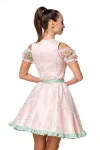 Mini-Brokat-Dirndl inkl Spitzenbluse türkis/rosa von Dirndline kaufen - Fesselliebe