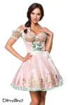 Mini-Brokat-Dirndl inkl Spitzenbluse pink/grün von Dirndline kaufen - Fesselliebe