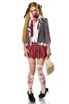 Zombiekostüm: Zombie Schoolgirl grau/rot/weiß von Mask Paradise kaufen - Fesselliebe