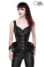 Ausgestelle Gothic-Corsage aus Brokat und Federn schwarz von Ocultica