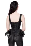 Ausgestelle Gothic-Corsage aus Brokat und Federn schwarz von Ocultica kaufen - Fesselliebe