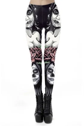 Día de Muertos Leggings schwarz von Ocultica