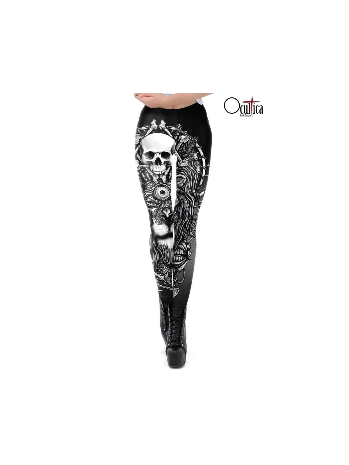 Skull Leggings schwarz von Ocultica kaufen - Fesselliebe