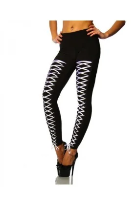 Leggings mit Schnürung schwarz